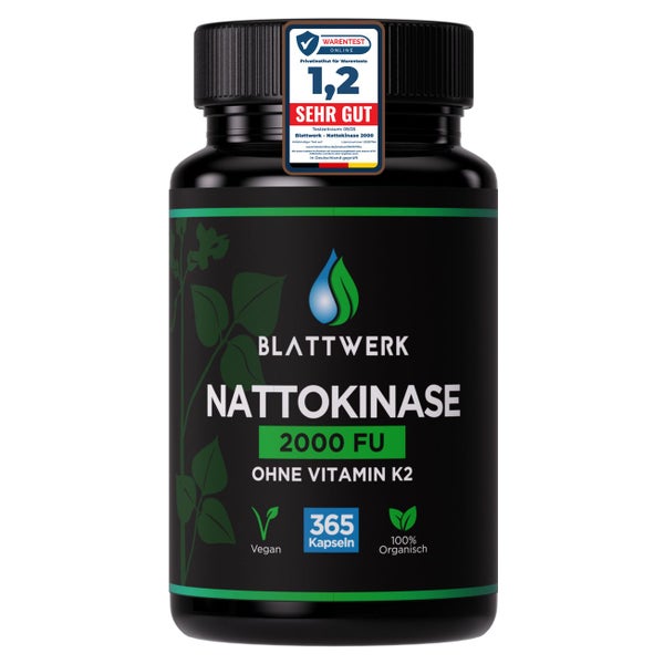 Blattwerk360 Nattokinase 2.000 FU hochdosiert Jahresvorrat 365 St