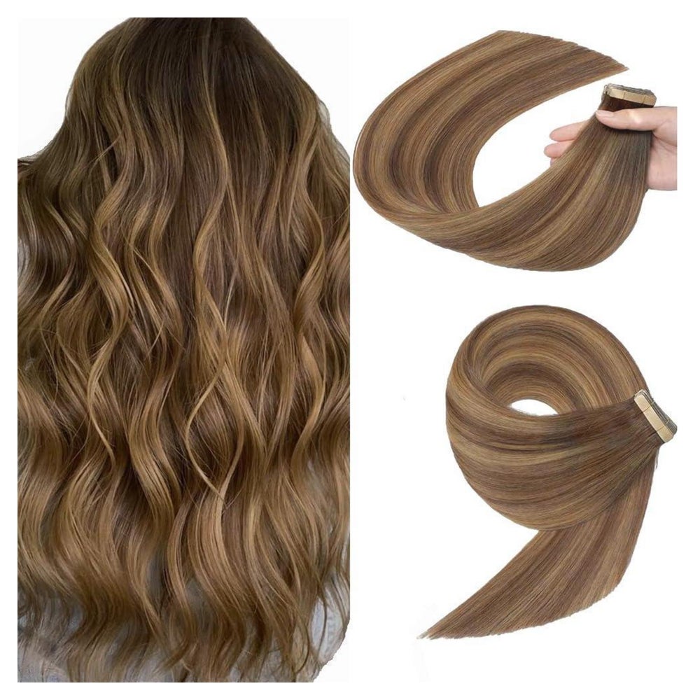 Tape Extensions Echthaar Goldbraun 4 4 27# 16inch(40cm)-40pc 1 St