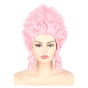 Perücke Damen Bienenstock Vintage Barock blond Locken Rosa 1 St