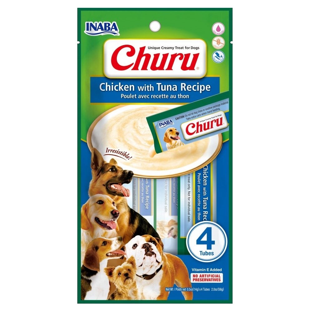 INABA Churu Chicken with tuna 4x14g Huhn mit Thunfisch für Hunde 0,056 kg