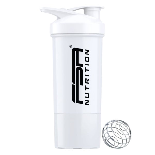Protein Shaker mit Pulverfach mit Mischkugel Weiß 1 St