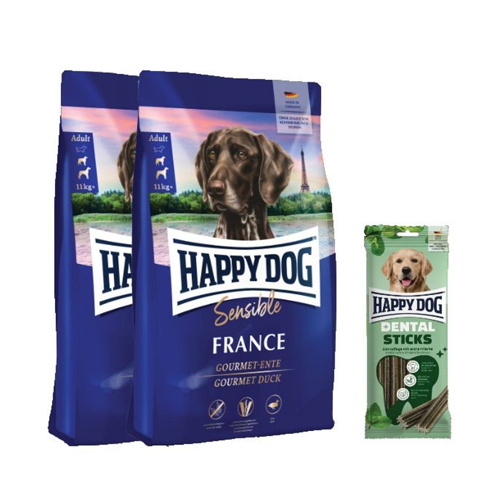 Sensible France Doppelpack + Dental Snacks Dental Sticks 22,1 kg
