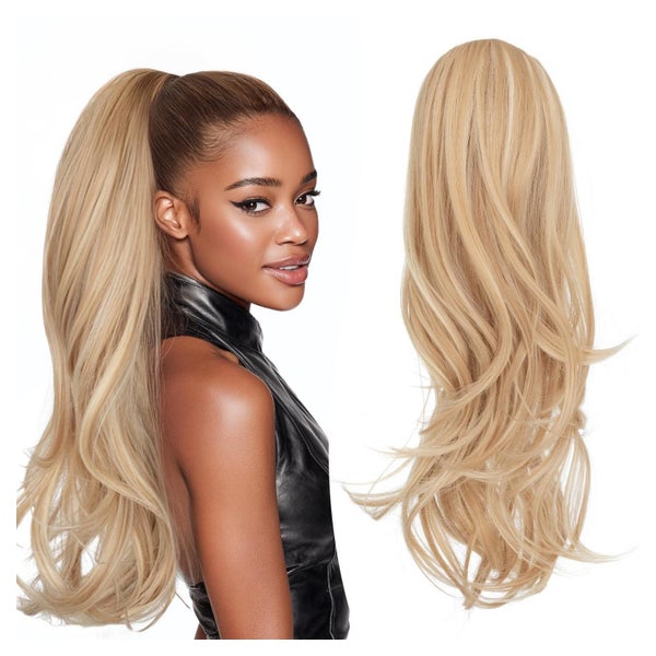 Pferdeschwanz Kordelzug Damen Haarteil 56 56 CM Aschblond-Hi 1 St