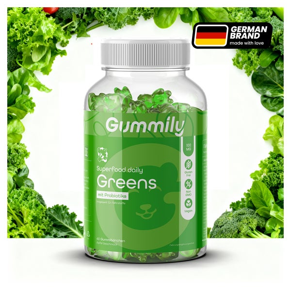 Gummily® Grüne Superfood, Spirulina Moringa Gummibärchen 60 St