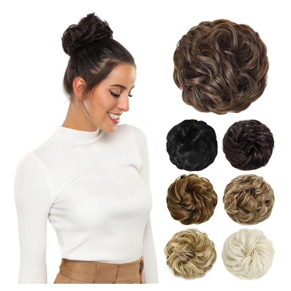 Dutt Haarteil Gummiband Messy Bun Haargummi 8# Kaffeebraun 1 St