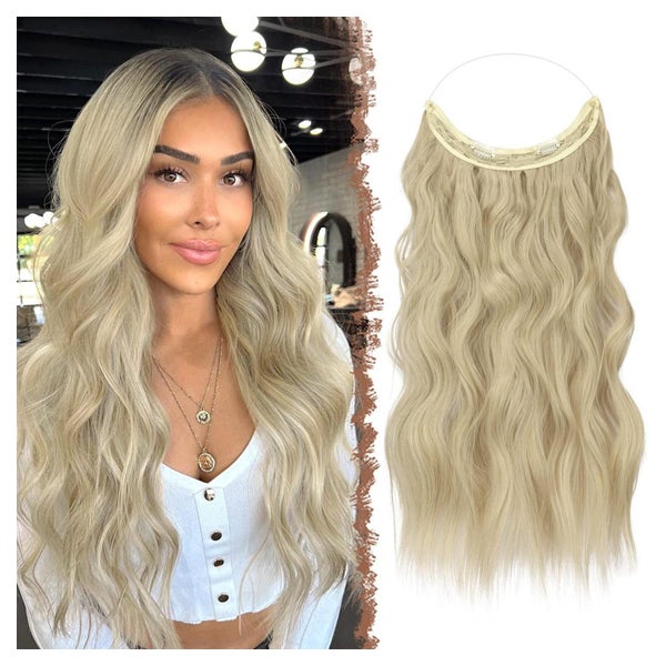Extensions gewellt Synthetik Invisible 50 cm Frauen ash blon 1 St