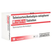 TELMISARTAN/Amlodipin-ratiopharm 80 mg/5 mg Tabl. 98 St