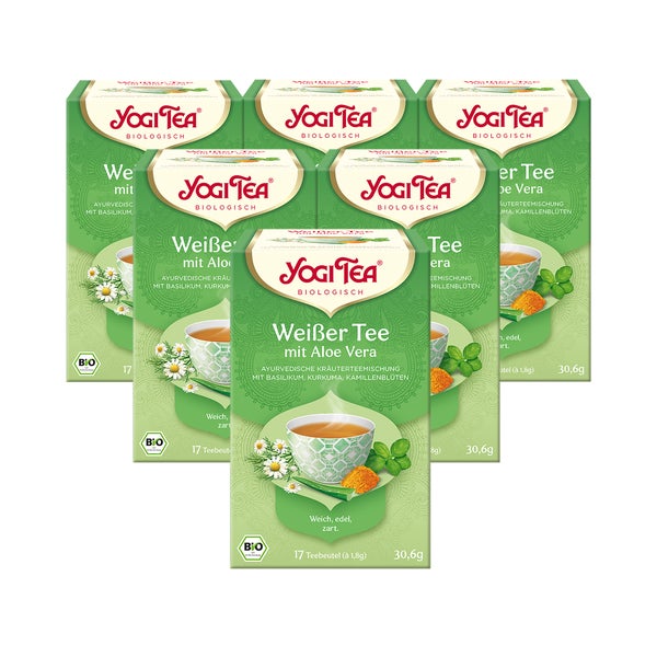 Yogi Tea - Weißer Tee mit Aloe Vera Bio Kräutertee | 6 x 30,6g 6x17 St