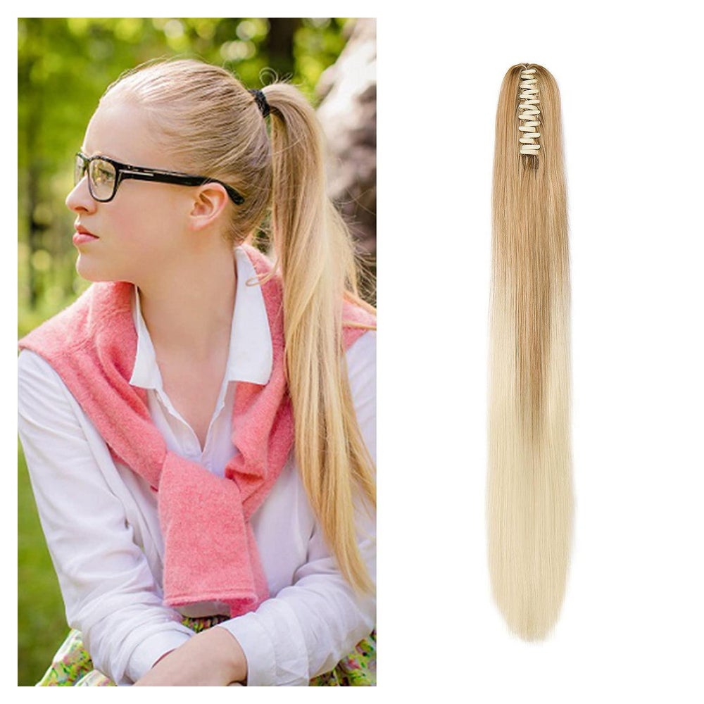 Zopf Haarteil Clipin Claw 55 cm 130g Dunkelblond Ombre Bleic 1 St