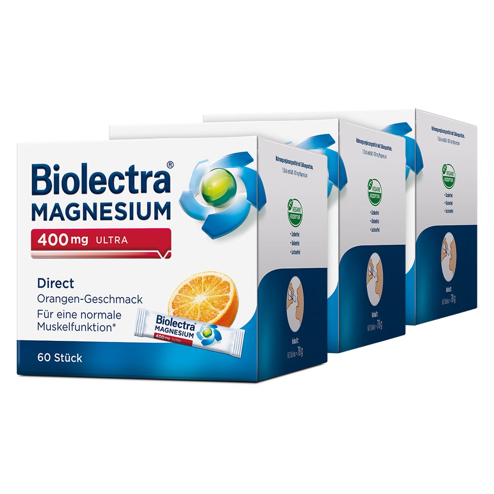 Biolectra Magnesium 400 mg Dreierpack 3X60 St