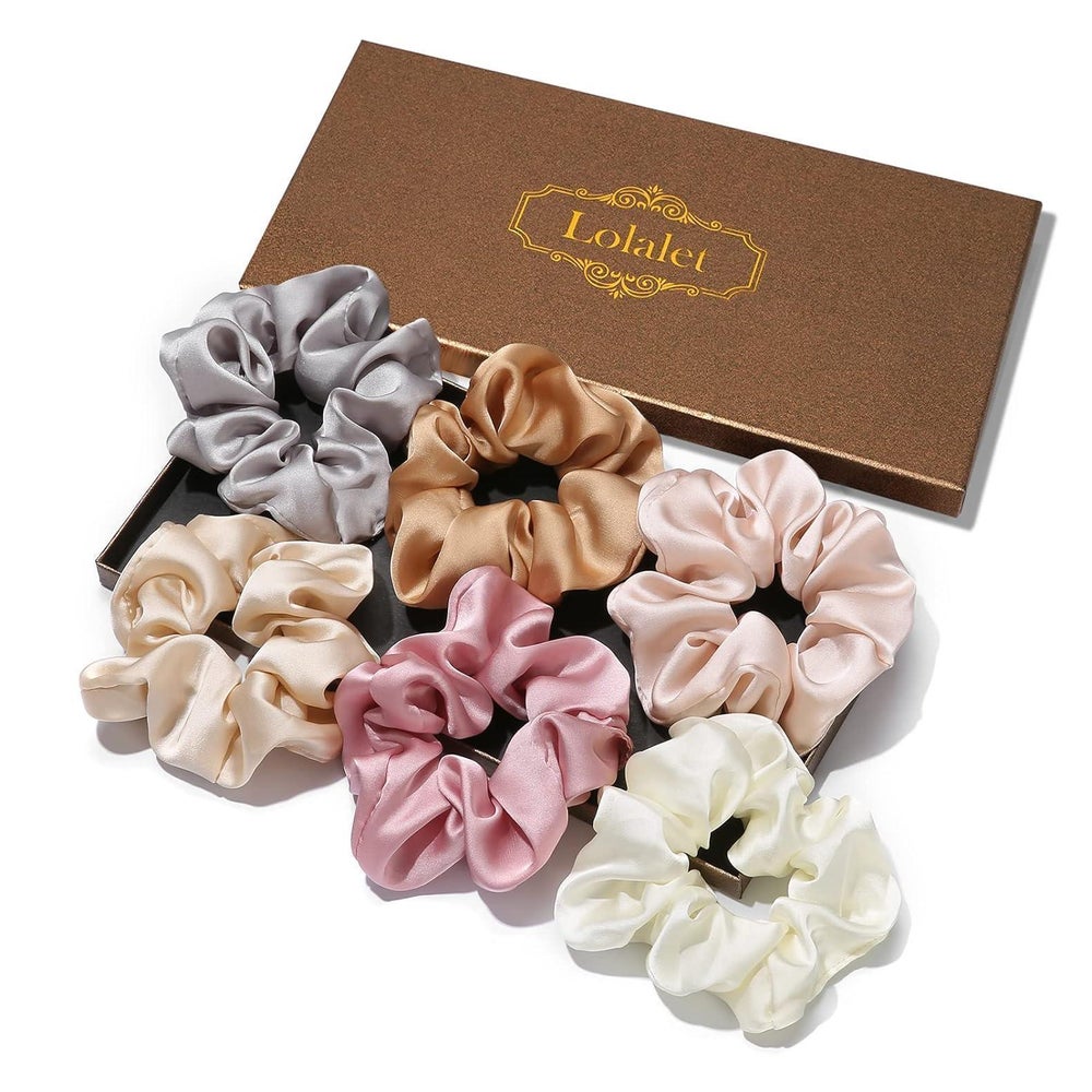 6er Pack Lolalet Seide Satin Haargummis Damen Mädchen 6 Farb 1 St