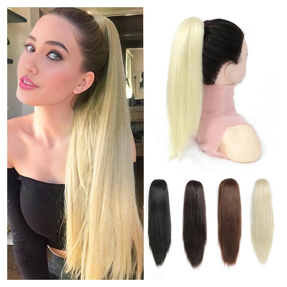 Pferdeschwanz Haarverlängerung Haarteil Clip Extensions Blon 1 St