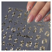 Nagelsticker 3D goldene Blumen selbstklebend für Nageldesign 1 St