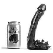 All Black - Schlanker Dildo mit strukturierter Basis
