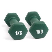 Myga Sechseckige Kurzhanteln (Paar) - 1kg - Dunkelgrün 2 St