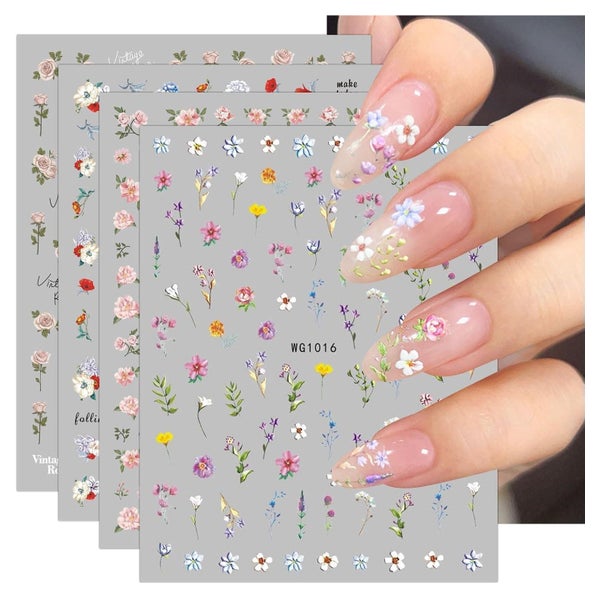 Nagelsticker Blumen 9 Blatt selbstklebend Nageldesign 1 St