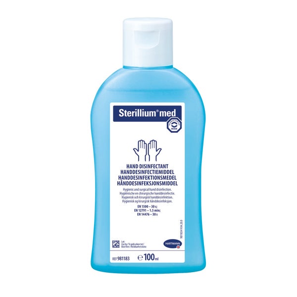 Hartmann Sterillium med Händedesinfektion, farbstoff- und parfümfrei - Karton = 45 × 100 ml Flasche 4,5 l