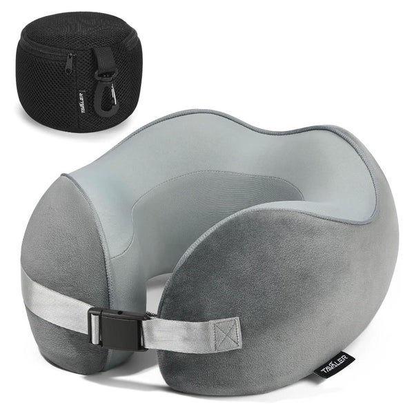 Nackenkissen Flugzeug Memory Foam Einstellbar Waschbar Grau 1 St
