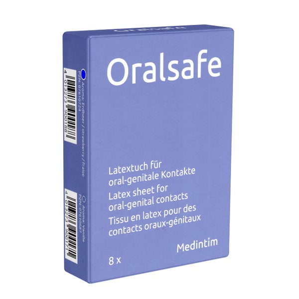 «Oral Safe Erdbeer», 8 Latextücher, hauchdünn, Erdbeerduft (8 Tücher) 8 St