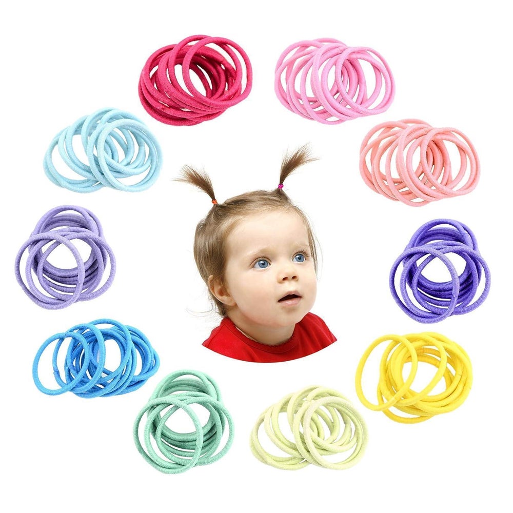 200 Stück Haargummis bunt elastisch 2mm Multicolor Haarbände 1 St
