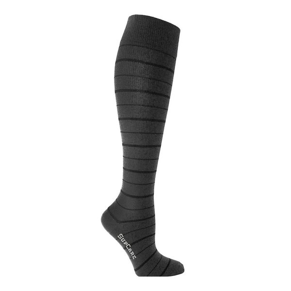 SupCare Stützstrümpfe Bambus anthrazit gestreitft Gr. 43-45 2 St