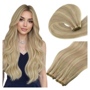 Tressen Echthaar Remy Highlight Blond Doppelt 70g 30 cm 1-14 1 St
