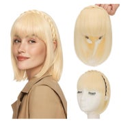 Haarteil Pony Stirnband Haaraufsatz Fransen Bleichblond L-Bl 1 St