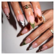 Kunstnägel 24 Stück mandelförmig French Tip Animalprint Acry 1 St