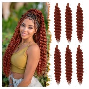 Haarverlängerungen Crochet Hair Deep Wave Braids 55cm 350# K 1 St