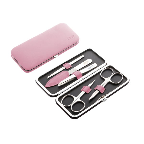 Bügeletui aus Vollnarbenleder rosa, 5-teilig 1 St