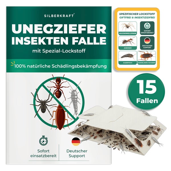 Silberkraft Ungeziefer/ Insektenfalle 15 Fallen 15 St