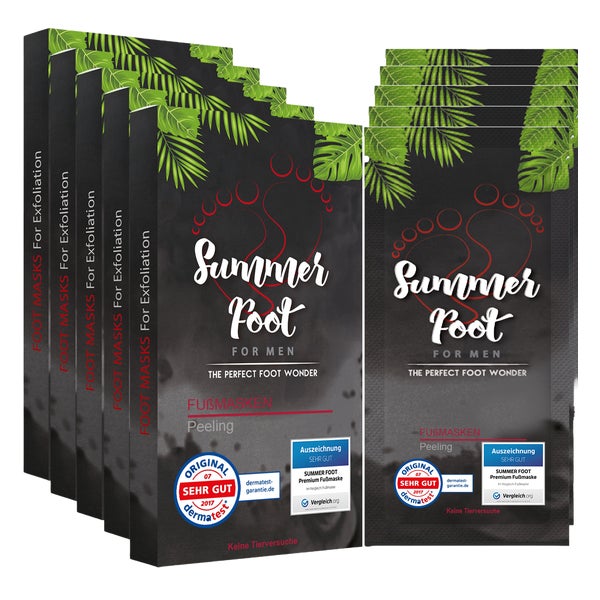 5 Summer Foot-Fußmasken für Männer im Set! 5 Set