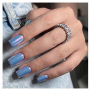 Nägel Press On Glitzer Eckig Acryl Kurz 24 Stück Chrome Blau 1 St