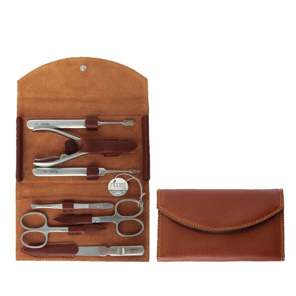 Nippes Solingen Maniküre-Set Classic 7-tlg., Leder braun