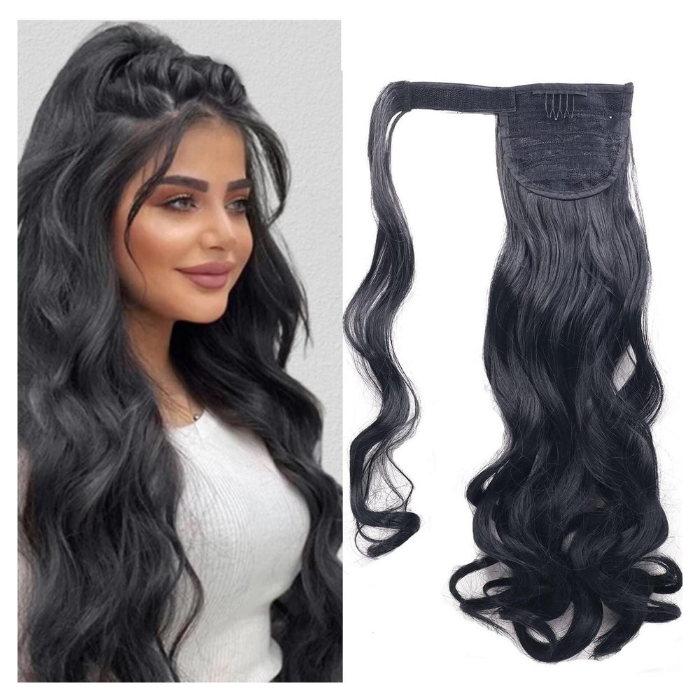 Pferdeschwanz Extensions Locken Zopf Haarteil Synthetik 50 c 1 St