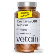 VETAIN Coenzym Q10 200mg - Mit Ubiquinon & MCT - Vegan 60 St