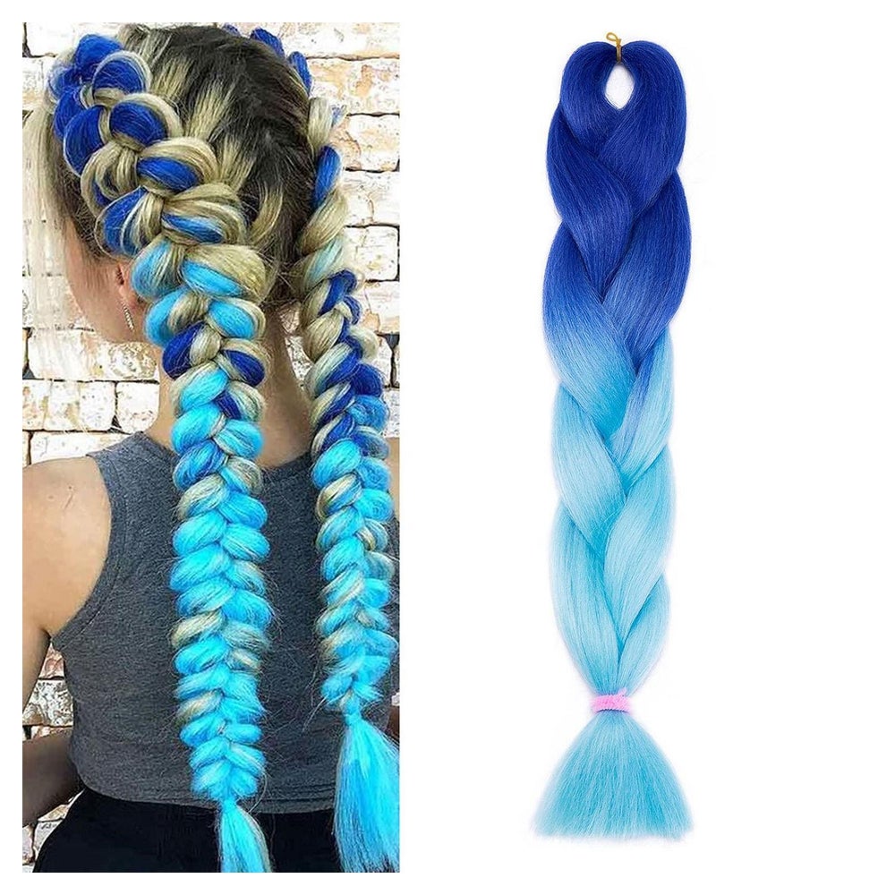 Haarverlängerung Ombre 24 Inch (Pack of 1) Dunkelblau bis He 1 St