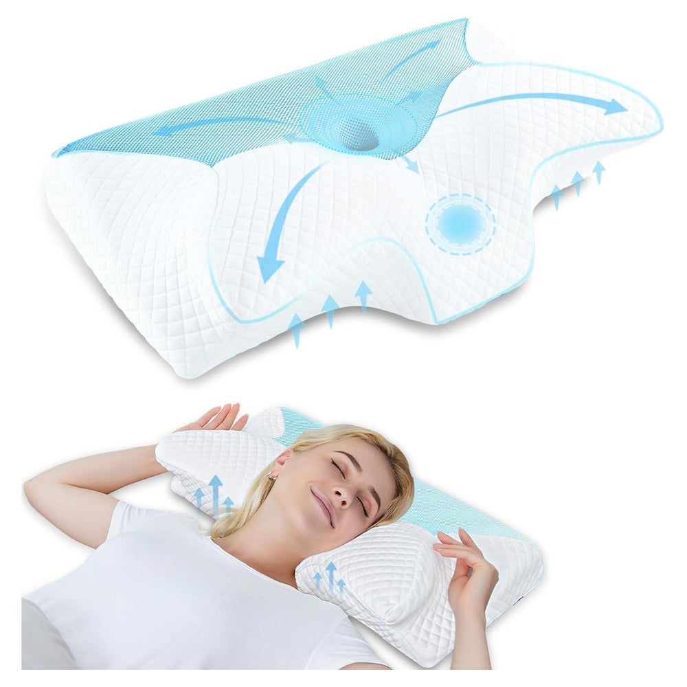 Kissen Nackenstützkissen HWS Memoryfoam Rücken 60 x 35 x 8 1 1 St