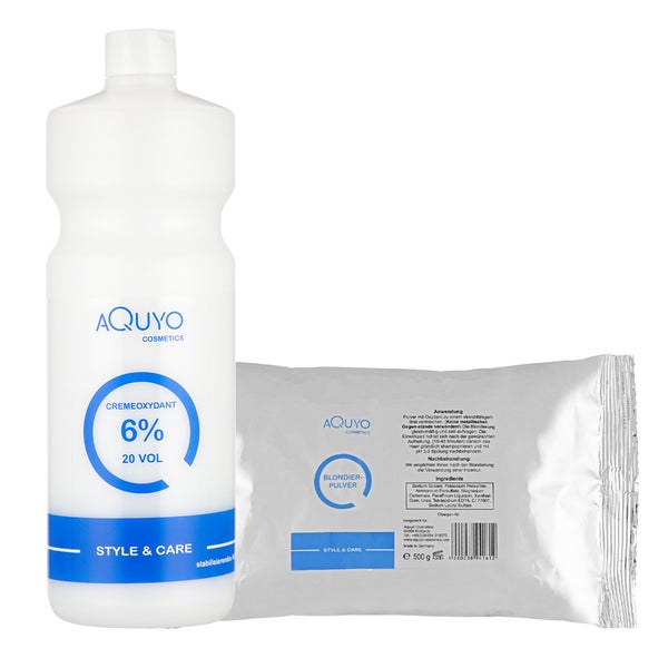 Blondierpulver 500g + Creme Oxydant Entwickler 6% (1000ml) 1 St