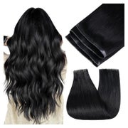 Extensions Tressen Echthaar Schwarz Butterfly Weft 70 cm 2-1 1 St