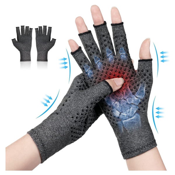 Arthritis Kompressionshandschuhe Fingerlose Schwarz Unisex 1 St