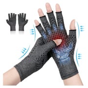 Arthritis Kompressionshandschuhe Fingerlose Schwarz Unisex 1 St