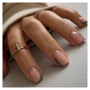 Kunstnägel Eckig Kurz Olive French Nude Swirl 24 olive&amp;s 1 St