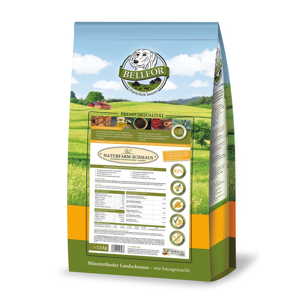 Bellfor Getreidefreies Hundetrockenfutter mit Insekten 7,5kg 7500 g