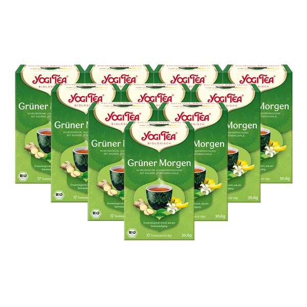 Yogi Tea - Grüner Morgen Bio Grüntee | 10 x 30,6g 10x17 St