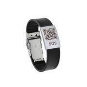 SOS Notfallarmband mit QR-Code aus Silikon Schwarz 1 St