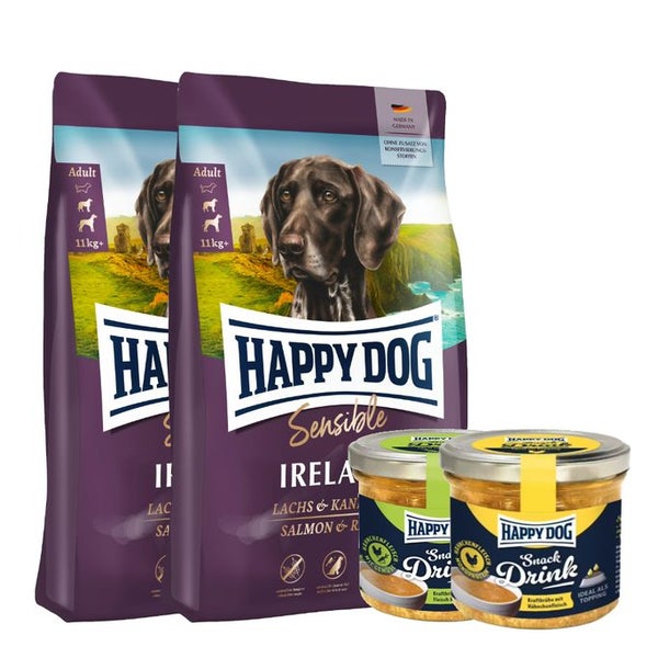Happy Dog Sensible Ireland + Happy Dog Snack Drinks 26 kg