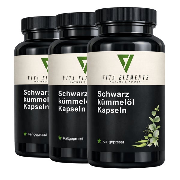 Vita Elements Schwarzkümmelöl Kapseln 3er Set 400 St