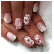 Acrylnägel PressOn Vollabdeckung Kurz Eckig French Nude Rosa 1 St