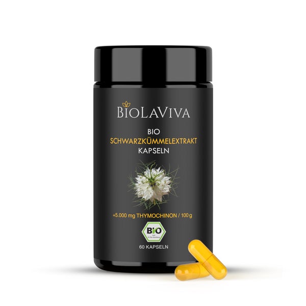 BIOLAVIVA Schwarzkümmel-Extrakt  5% Thymochinon | 60 Kapseln 1 St